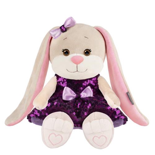 Мягкая игрушка Зайка Лин в фиолетовом платьице с пайетками 20 см Jack&Lin JL-04202304-20