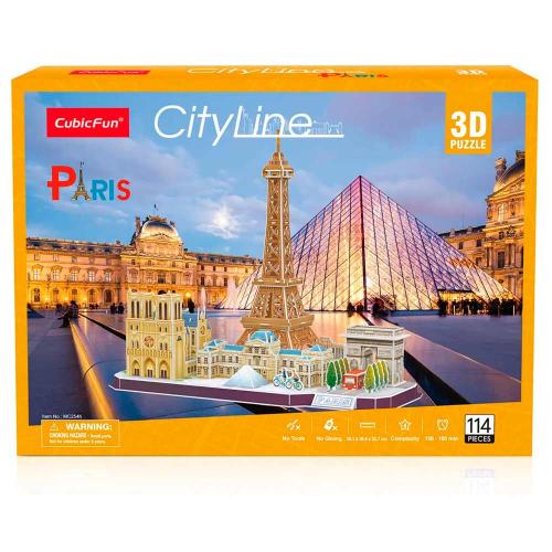 Пазл 3D CityLine Париж 114 деталей CubicFun MC254h фото 2