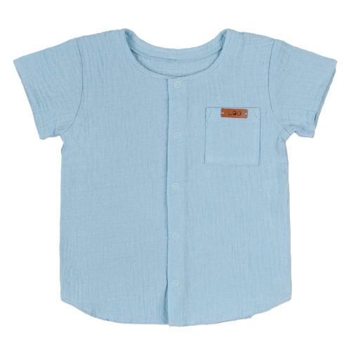 Рубашка для мальчика и девочки Leo 2021А-2 голубая