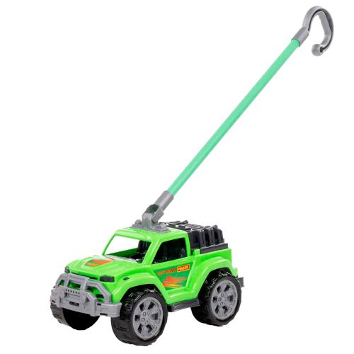 Автомобиль-каталка Легионер с ручкой Полесье 63929 зелёный