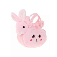 Мягкая игрушка Зайка в сумочке розовый Fluffy Family 682124