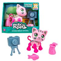 Интерактивная игрушка Robo Pets Милашка котенок розовый 1toy Т16981