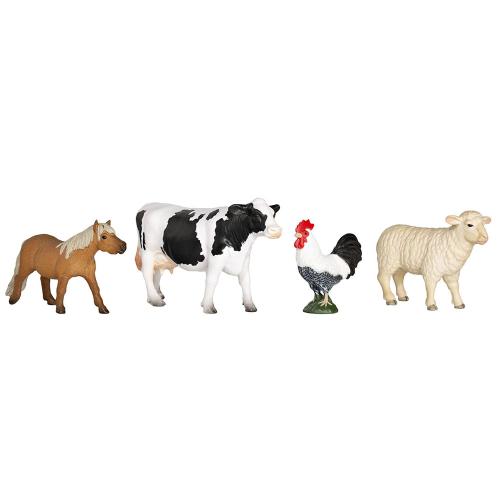 Набор фигурок Животные фермы: петух, овца, пони, корова Konik AMF1110 фото 2